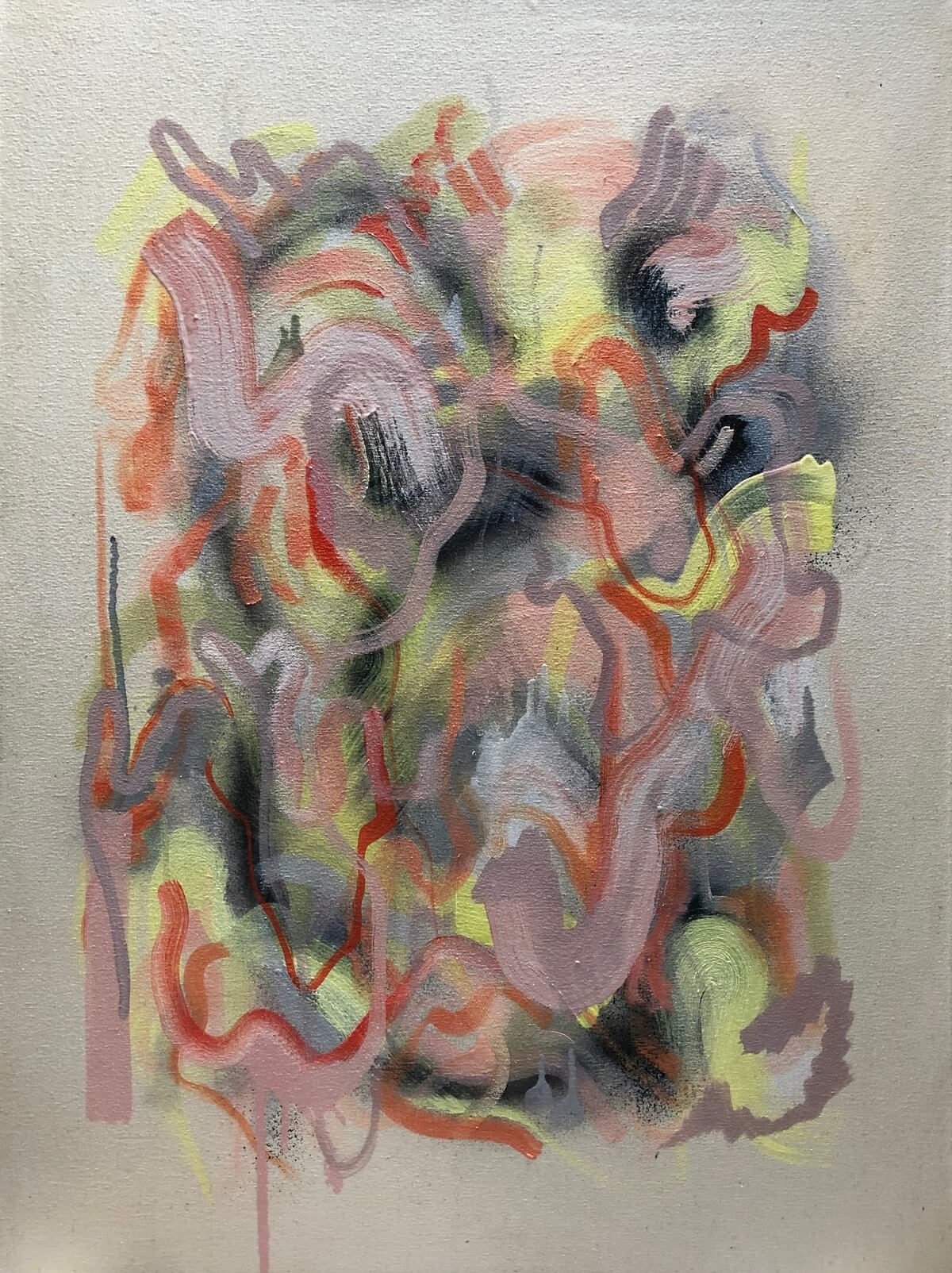 Emily Rose Hart Dark Peach oil aerosol on canvas